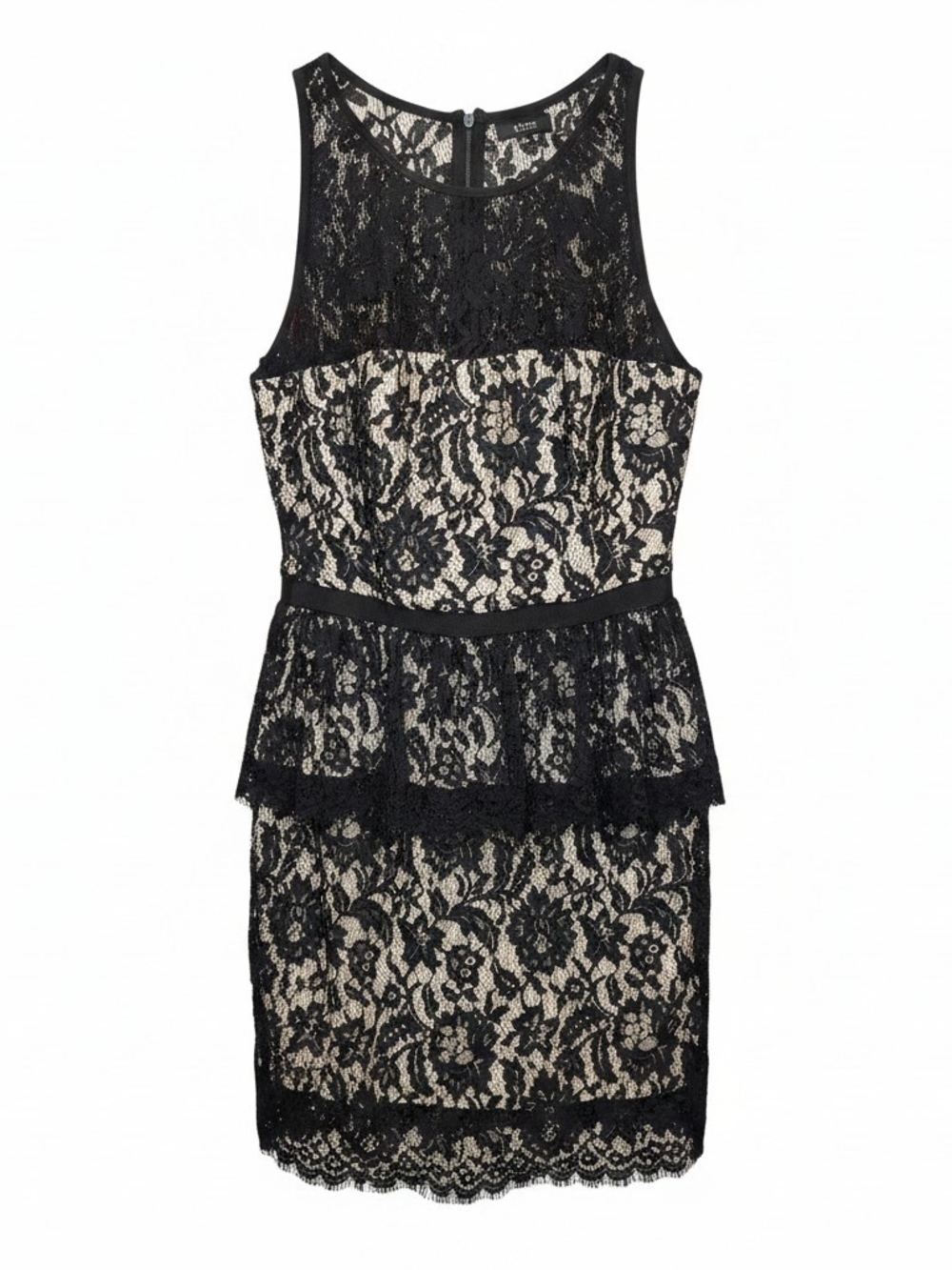 Black Lace Peplum Cocktail Dress By Milly Of New York